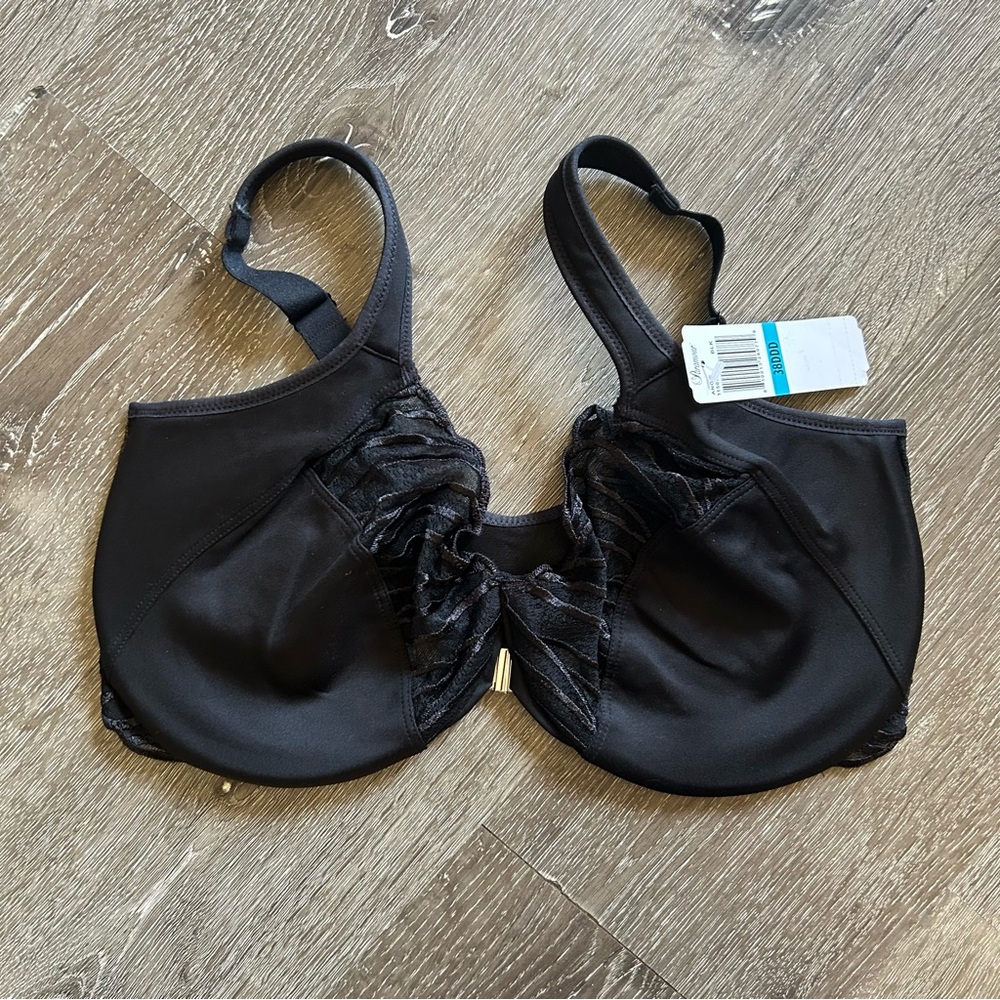 NWT 38DDD Black Front Clasp Underwire Paramour Bra